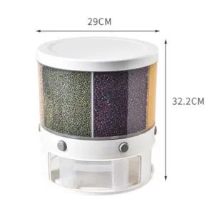 Alternative view of 10Kg Rotating Rice & Grains Dispenser With 6 Partitions Grids