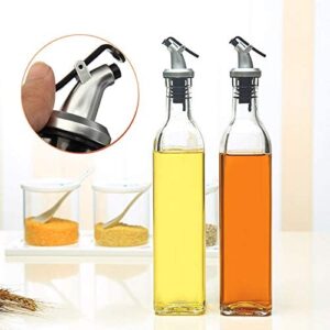 Pack of 2 Olive Oil & Vineger Pourer Dispenser Glass Bottle Kitchen Cooking 500ML