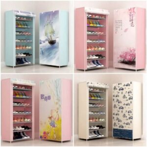 7 Layer Printed Shoe Rack & Wardrobe