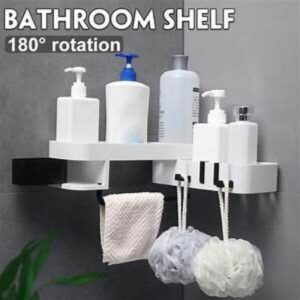 Corner Bathroom & Kitchen Shelf Rotatable Wall Mounted