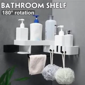 Corner Bathroom & Kitchen Shelf Rotatable Wall Mounted