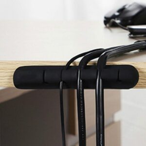 2Pcs Cable Organizer Silicone USB Cable Winder Desktop Tidy Management Clips