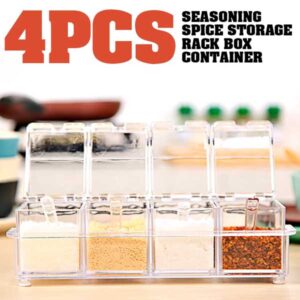 Crystal Seasoning Rack Spice Pots (4 Pieces)