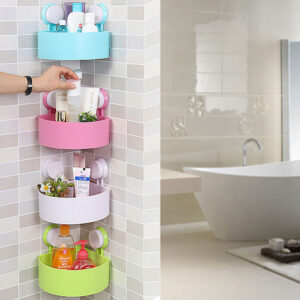 Triangle Bath and Kitchen Corner Storage Shelf with Suction Cup 1 Piece