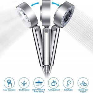 Double Sided Handheld Shower Head, High Pressure