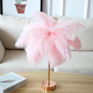 LED Feather Table Lamp Pink