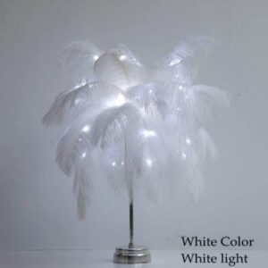 LED Feather Table Lamp White