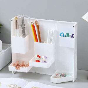 Folding Rectangle Magnetic Stationery Box Or Makeup Storage Box