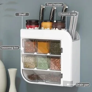 Multi-Functional Seasoning Storage Rack Wall Mounted