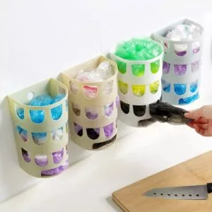 Alternative view of Multipurpose Wall-mounted Garbage Bags Tray Storage Box Plastic Bags Holder Rack Kitchen Tableware Sundries Organizer