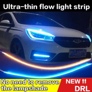 2 Pcs New DRL Ultra-thin flow light strip Flowing light bar
