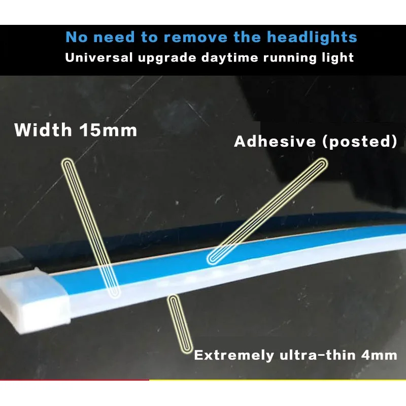 2 Pcs New DRL Ultra-thin flow light strip Flowing light bar - Image 4