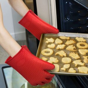 Oven Gloves Pair Heat Resistant Silicone