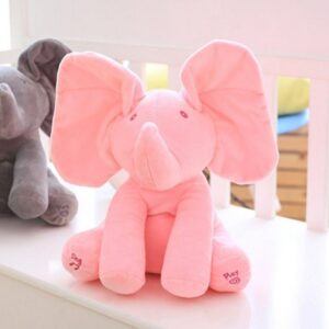 Peekaboo Baby Flapping Musical Elephant Pink