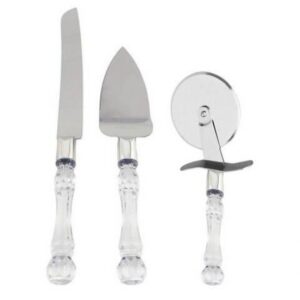 Pizza Cutter Cake Knife And Server With Acrylic Handle