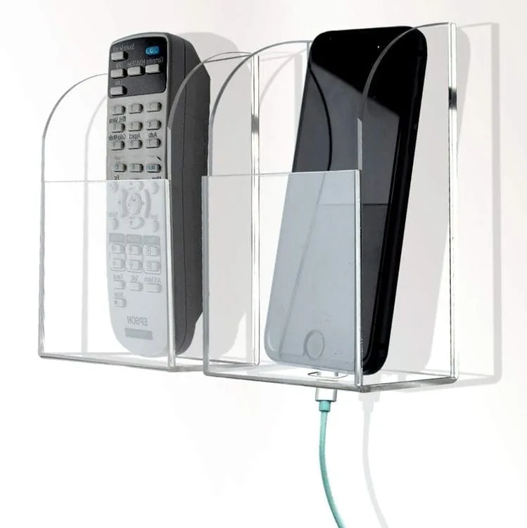 Remote Control and Mobile Holder with Charging Pin Hole-Wall Mount - Image 3