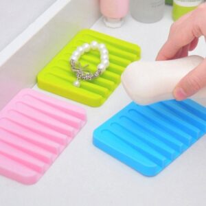 Silicone Drying Mat Dish Soap Holder Tray Self Draining