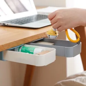 Alternative view of Table Drawer Hidden Under Paste Plastic Desk Organizer