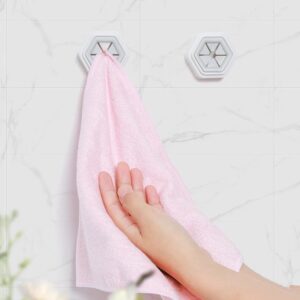 Wall Mounted Push In Towel Holder Bathroom Kitchen Self Adhesive Tea Towels Clip