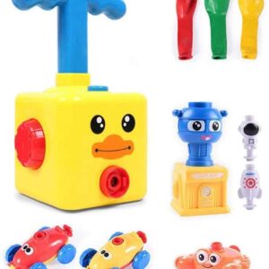 Power Balloon Car Toy for Kids, Balloon Launcher Car Toy Set for Kids Science Toy, Inflatable STEM Balloon Pump Cars Racer Kit for Boys Girls