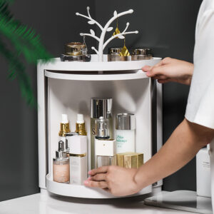 360 Rotating Bathroom Kitchen Storage Rack Organizer Shower Shelf Makeup Tray Holder Washing Shower Organizer