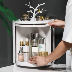 360 Rotating Bathroom Kitchen Storage Rack Organizer Shower Shelf Makeup Tray Holder Washing Shower Organizer
