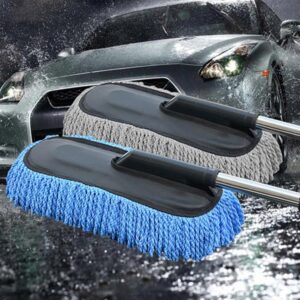 Car Cleaning Mop Removable Telescopic Wax Mop Dust Removal Car Wash Brush Microfiber Car Dust Cleaning Brushes Duster