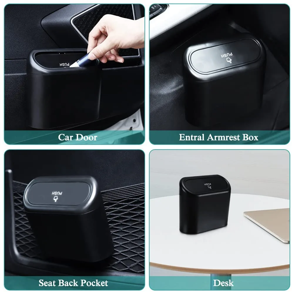 Car Mini Dustbin With Lid, Garbage Organizer - Image 7