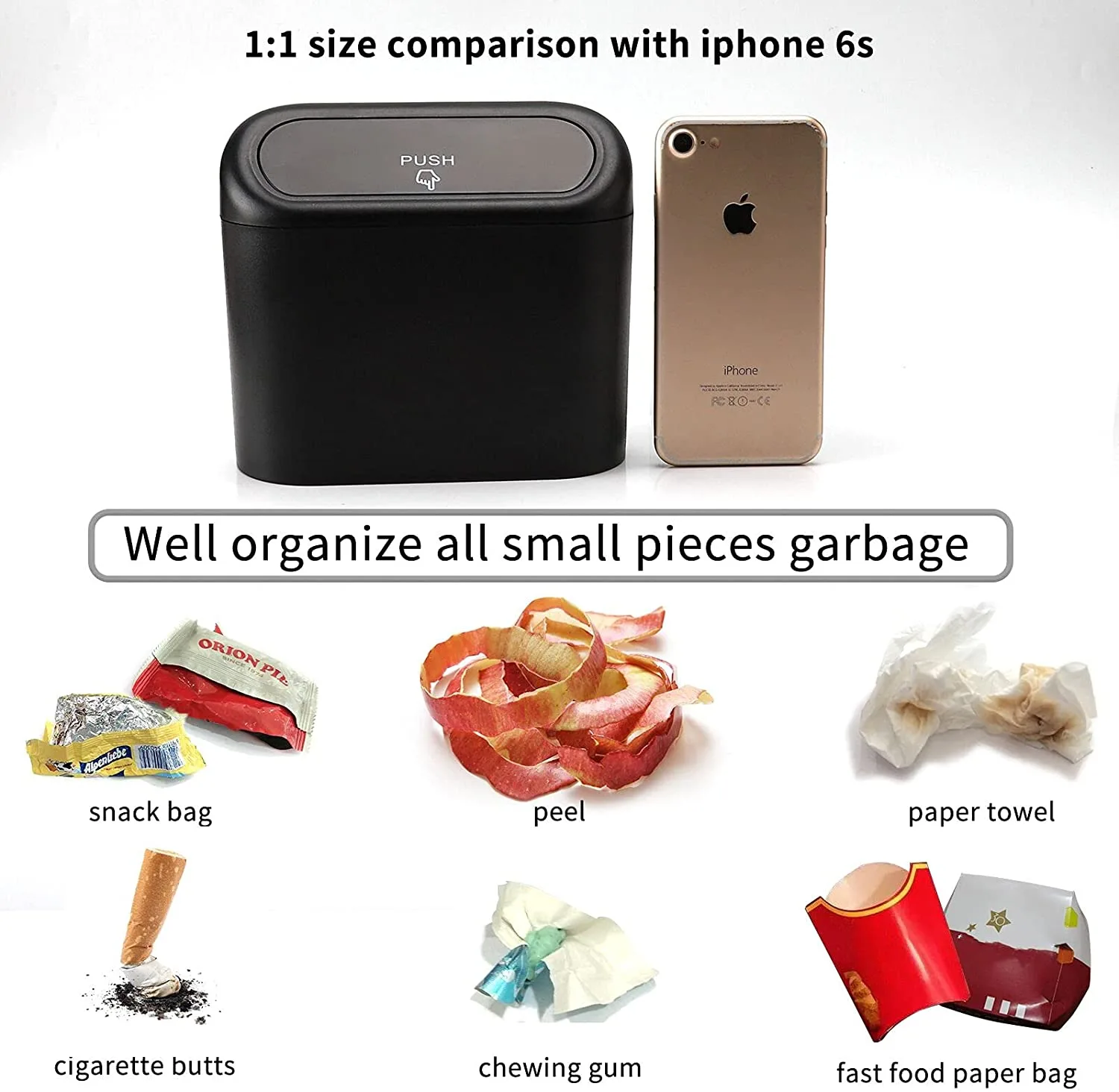 Car Mini Dustbin With Lid, Garbage Organizer - Image 5