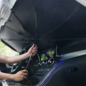 Car Umbrella Sun Shade Cover for Windshield UV Reflecting Foldable Front Car Sunshade Umbrella