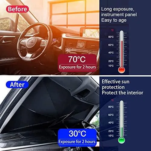 Car Umbrella Sun Shade Cover for Windshield UV Reflecting Foldable Front Car Sunshade Umbrella - Image 5