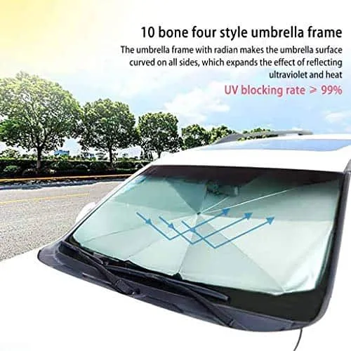 Car Umbrella Sun Shade Cover for Windshield UV Reflecting Foldable Front Car Sunshade Umbrella - Image 4