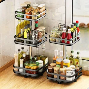 Alternative view of Creative Rotatable Metal Storage Rack