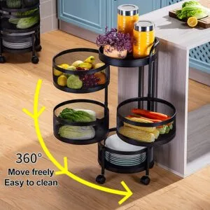 Alternative view of Kitchen Vegetable Basket Rotating Organizer