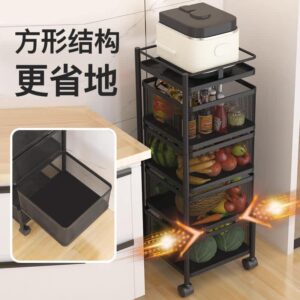 Kitchen Vegetable Rotating Trolley