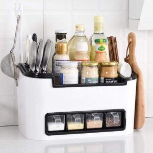 Multifunction Kitchen Utensils Condiment Storage Rack Seasoning Storage Box