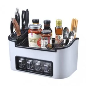 Alternative view of Multifunction Kitchen Utensils Condiment Storage Rack Seasoning Storage Box