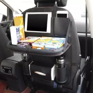 Alternative view of Multifunctional Car Back Seat Organizer With Foldable Table Tray PU Leather