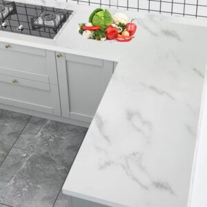 White Wall Paper Waterproof Heat Resistant Self Adhesive Anti Oil Kitchen Wallpaper Marble Sheet For Kitchen