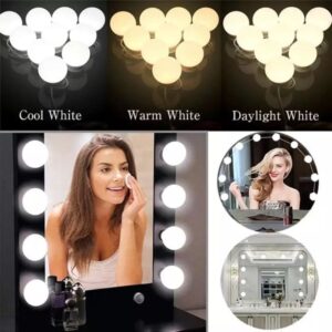 Alternative view of 10-Bulb Vanity Mirror Lights – 3 Light Modes, Box Packed