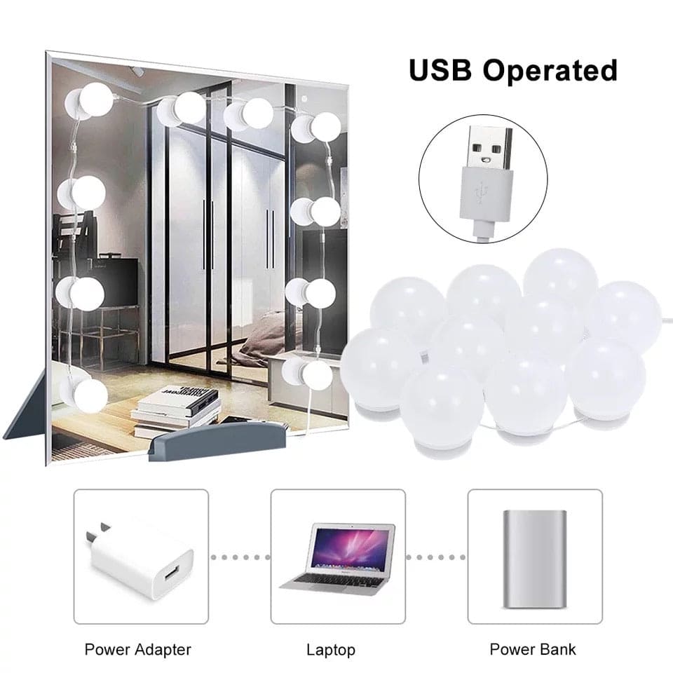 10-Bulb Vanity Mirror Lights – 3 Light Modes, Box Packed - Image 6