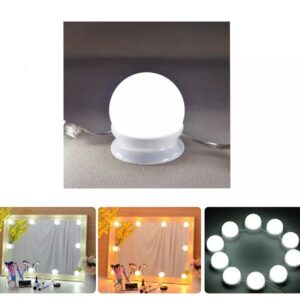 10-bulb vanity mirror light set with three lighting modes