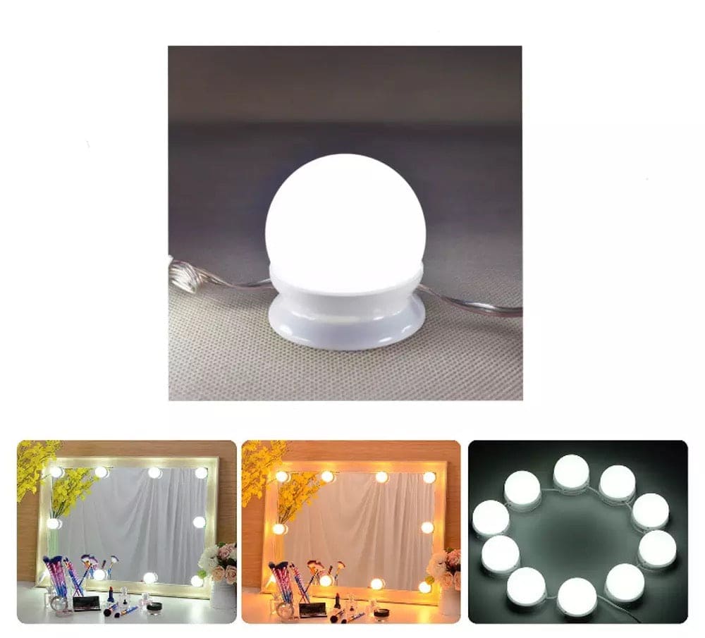 10-bulb vanity mirror light set with three lighting modes