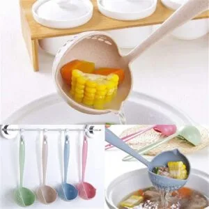 2 In 1 Long Handle Soup Spoon with Strainer Cooking Shovels