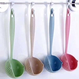 2 In 1 Long Handle Soup Spoon with Strainer Cooking Shovels