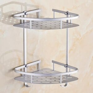 2 Layer Aluminum Bathroom Corner Rack