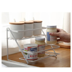 2 Tier Spice Rack Shelf Kitchen (Black Only)