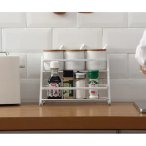 Alternative view of 2 Tier Spice Rack Shelf Kitchen (Black Only)