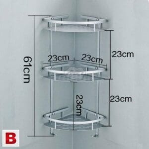 Alternative view of 3 Layer Aluminium Bathroom Corner Rack
