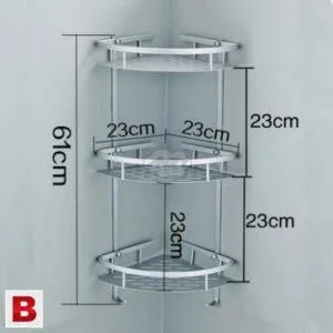 Alternative view of 3 Layer Aluminium Bathroom Corner Rack